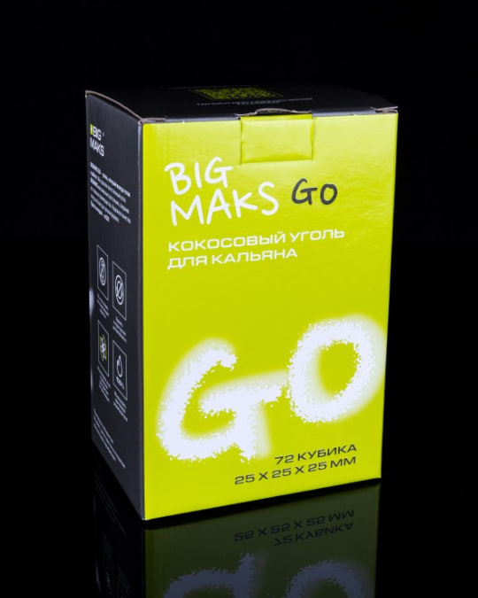 Уголь кокосовый BIGMAKS Go 25мм 72куб